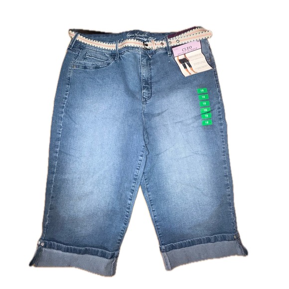 Gloria Vanderbilt Capri Jeans Women's Size 18W Blue Denim All Around Slimming - Picture 1 of 6